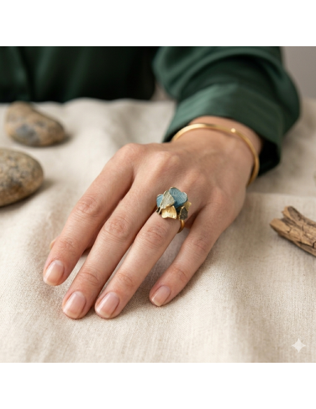 Anillo Summum Verde Liquen Pequeño