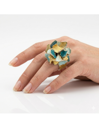 Anillo Summum Verde Liquen Grande